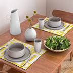 Retro Mid Century Modern Abstract Pattern 335 Yellow Placemat Gallery Image 2