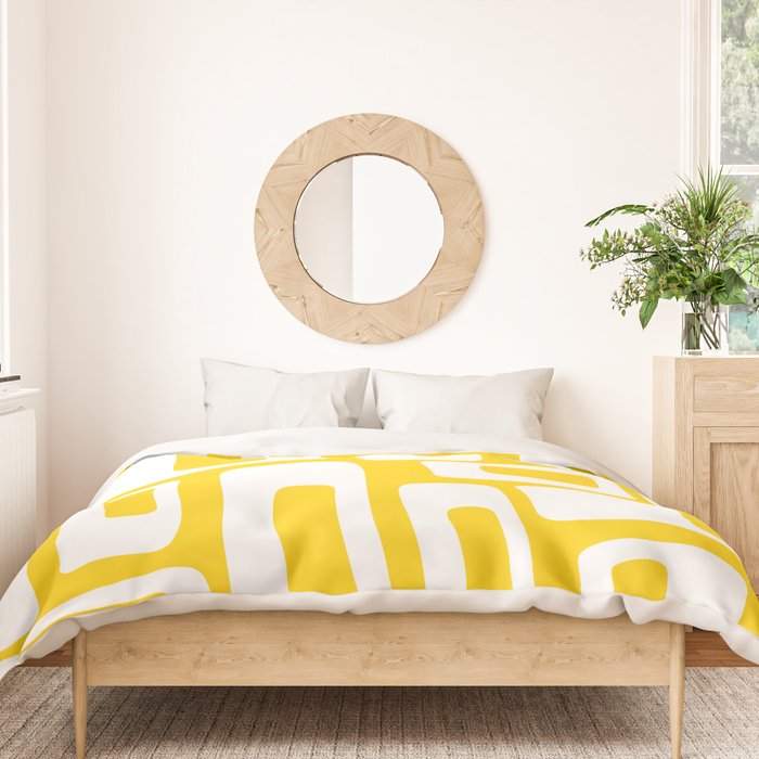 Retro Mid Century Modern Abstract Pattern 335 Yellow Duvet Cover Gallery Image 3