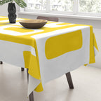 Retro Mid Century Modern Abstract Pattern 335 Yellow Tablecloth Gallery Image 3