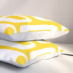 Retro Mid Century Modern Abstract Pattern 335 Yellow Pillow Sham Gallery Image 3