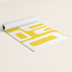 Retro Mid Century Modern Abstract Pattern 335 Yellow Yoga Mat Gallery Image 2