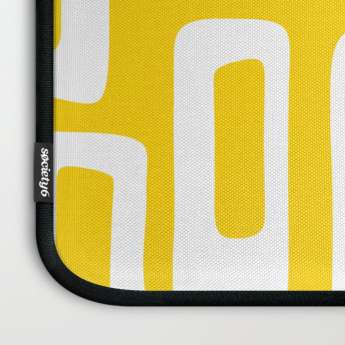 Retro Mid Century Modern Abstract Pattern 335 Yellow Laptop Sleeve Gallery Image 3