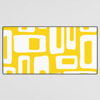 Retro Mid Century Modern Abstract Pattern 335 Yellow Desk Mat Gallery Image 3