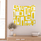Retro Mid Century Modern Abstract Pattern 335 Yellow Wall Tapestry Gallery Image 2