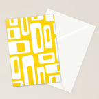 Retro Mid Century Modern Abstract Pattern 335 Yellow Stationery Card Gallery Image 2