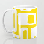 Retro Mid Century Modern Abstract Pattern 335 Yellow Coffee Mug Gallery Image 3