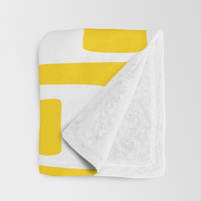 Retro Mid Century Modern Abstract Pattern 335 Yellow Throw Blanket Gallery Image 3