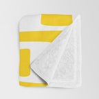 Retro Mid Century Modern Abstract Pattern 335 Yellow Throw Blanket Gallery Image 3