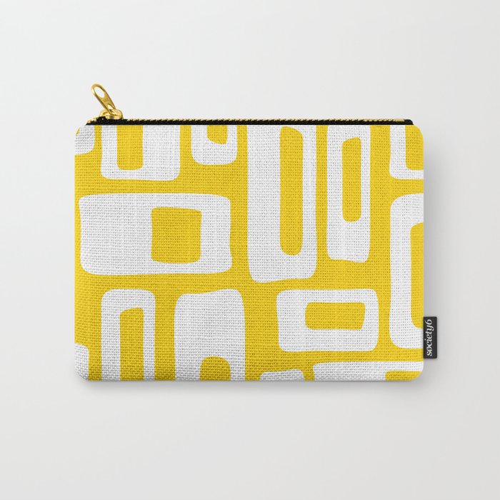 Retro Mid Century Modern Abstract Pattern 335 Yellow Carry All Pouch Gallery Image 1