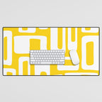 Retro Mid Century Modern Abstract Pattern 335 Yellow Desk Mat Gallery Image 1