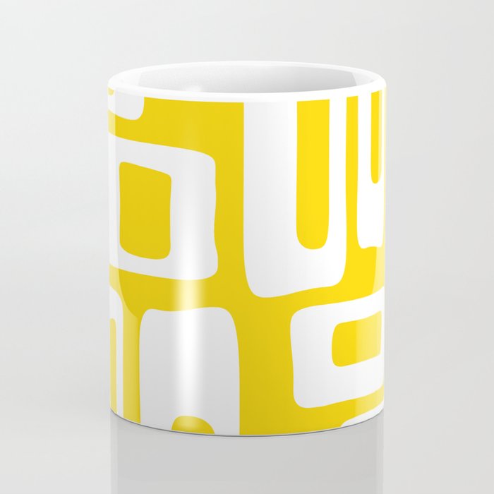 Retro Mid Century Modern Abstract Pattern 335 Yellow Coffee Mug Gallery Image 4