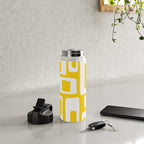 Retro Mid Century Modern Abstract Pattern 335 Yellow Water Bottle Gallery Image 4