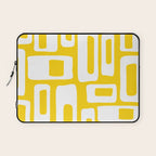 Retro Mid Century Modern Abstract Pattern 335 Yellow Laptop Sleeve Gallery Image 1