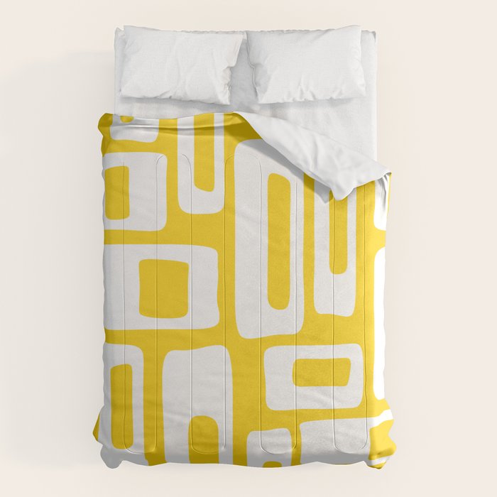 Retro Mid Century Modern Abstract Pattern 335 Yellow Comforter Gallery Image 1