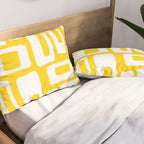 Retro Mid Century Modern Abstract Pattern 335 Yellow Pillow Sham Gallery Image 2