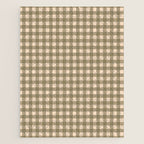 Gingham Plaid Olive Vintage Green Jigsaw Puzzle Gallery Image 1
