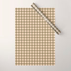 Gingham Plaid Olive Vintage Green Wrapping Paper Gallery Image 1