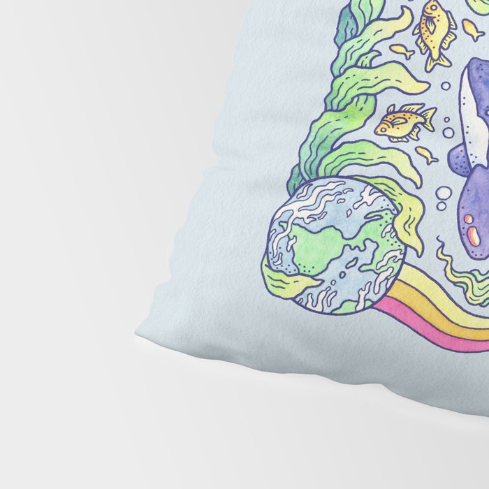 Orcas of Earth | Ocean Conservation Art Pillow Sham Gallery Image 4