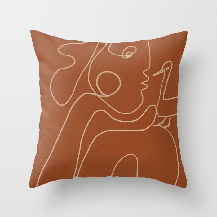 Gentle Abstract Line 2 Throw Pillow Gallery Image 1
