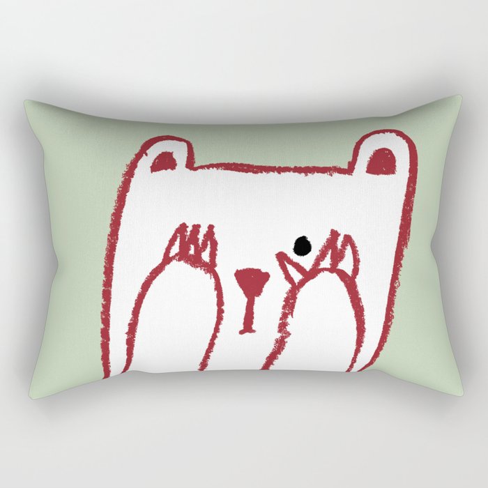 No peeking polar bear Rectangular Pillow Gallery Image 1