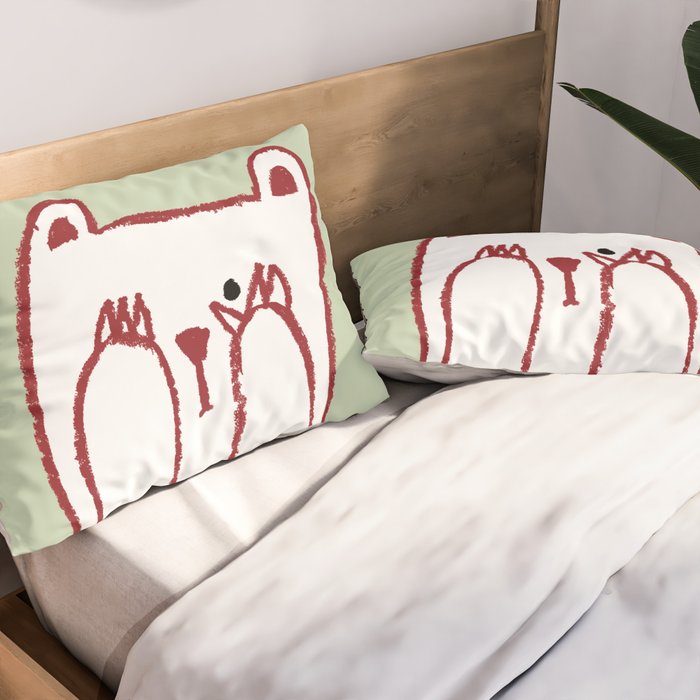 No peeking polar bear Pillow Sham Gallery Image 2