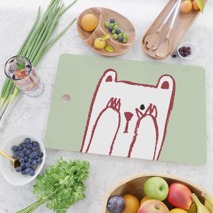No peeking polar bear Cutting Board Gallery Image 2