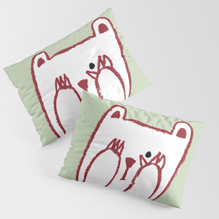 No peeking polar bear Pillow Sham Gallery Image 3