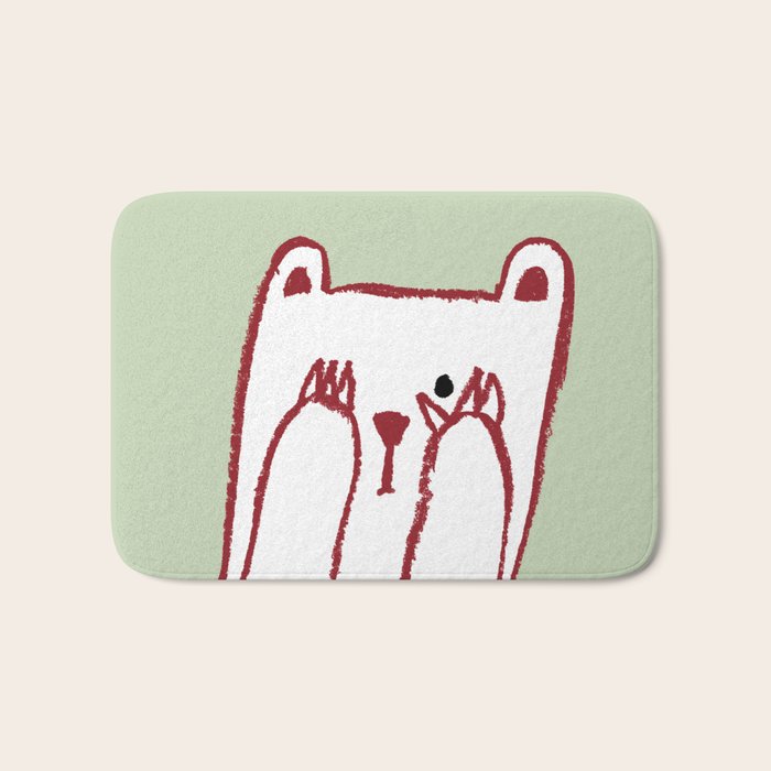 No peeking polar bear Bath Mat Gallery Image 1