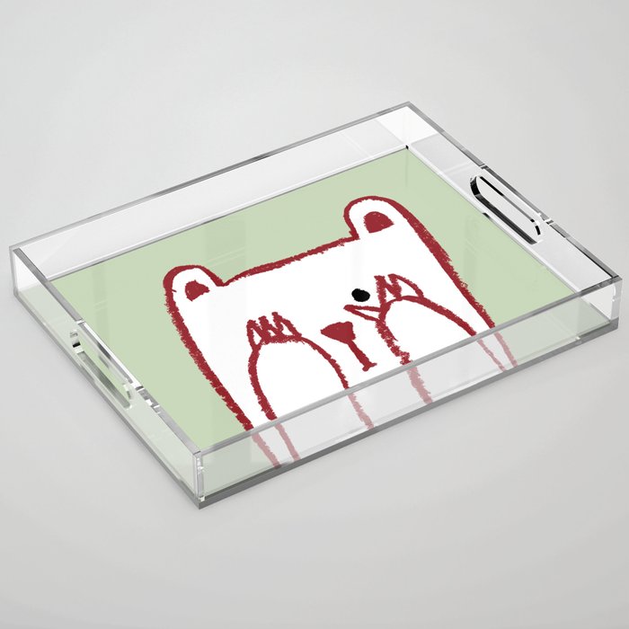 No peeking polar bear Acrylic Tray Gallery Image 1