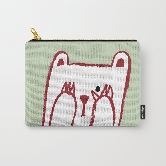 No peeking polar bear Carry All Pouch Gallery Image 1