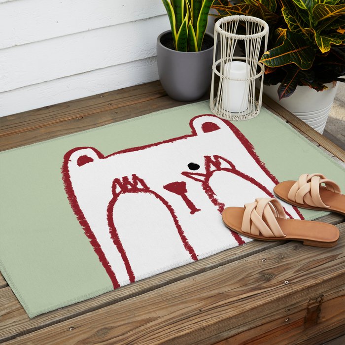 No peeking polar bear Outdoor Rug Gallery Image 2