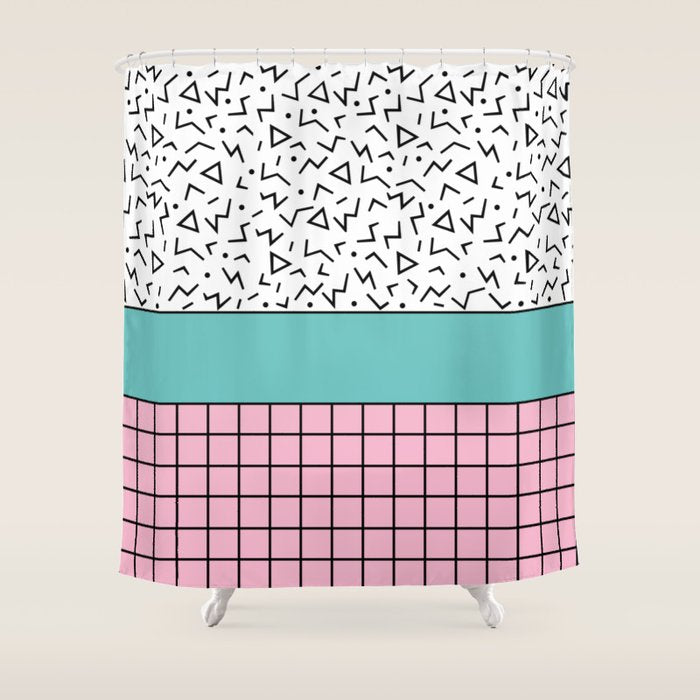 Memphis Pattern 33 / 80s - 90s Retro Shower Curtain Gallery Image 1