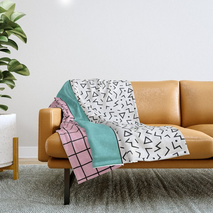 Memphis Pattern 33 / 80s - 90s Retro Throw Blanket Gallery Image 1