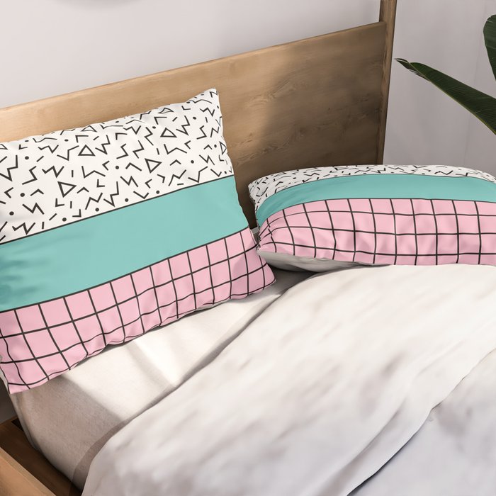 Memphis Pattern 33 / 80s - 90s Retro Pillow Sham Gallery Image 2