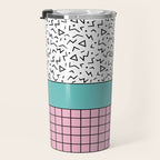 Memphis Pattern 33 / 80s - 90s Retro Travel Mug Gallery Image 3