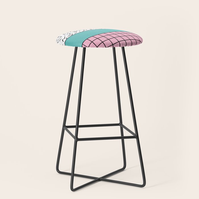 Memphis Pattern 33 / 80s - 90s Retro Stool Gallery Image 1