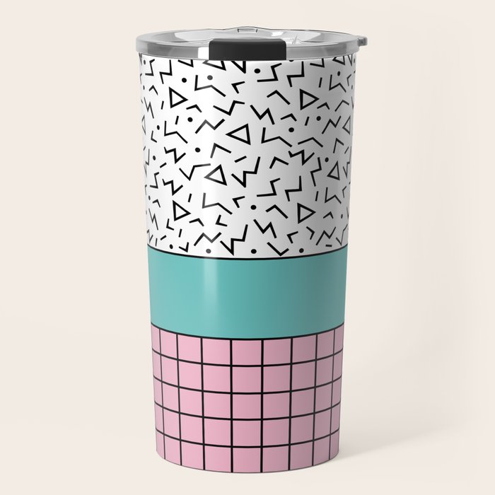 Memphis Pattern 33 / 80s - 90s Retro Travel Mug Gallery Image 1