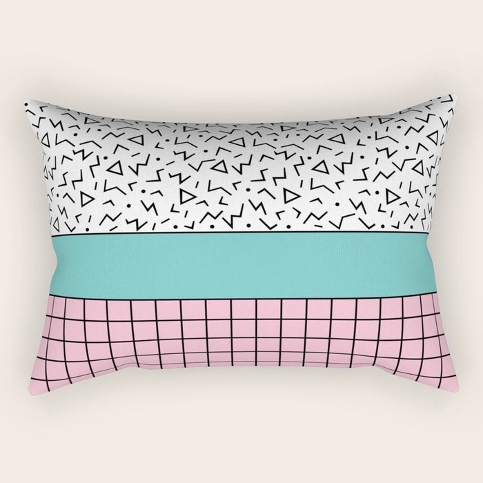 Memphis Pattern 33 / 80s - 90s Retro Rectangular Pillow Gallery Image 1
