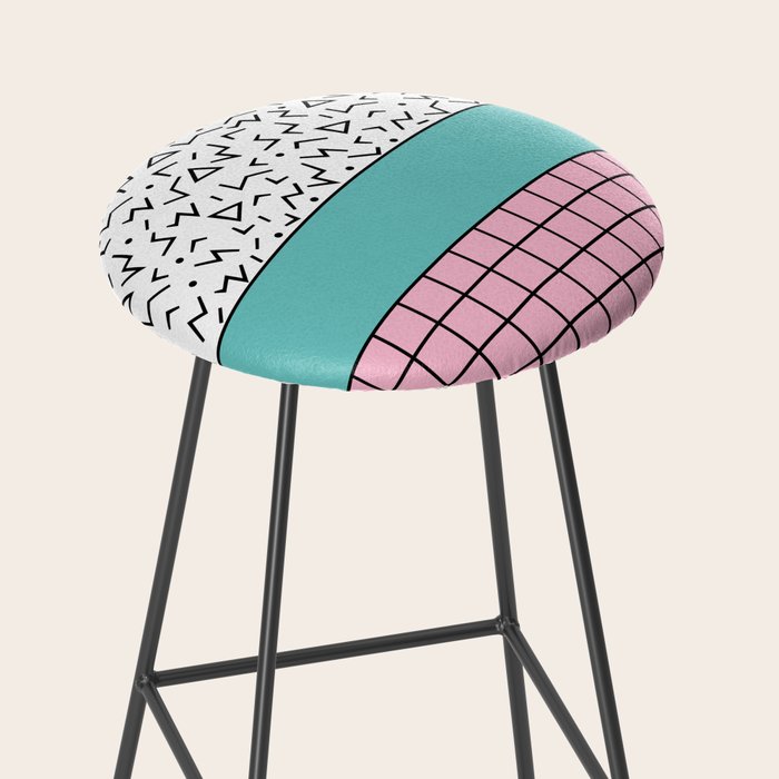 Memphis Pattern 33 / 80s - 90s Retro Stool Gallery Image 2