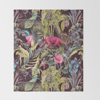 Fantasy in the nocturnal tropical jungle Throw Blanket Gallery Image 2