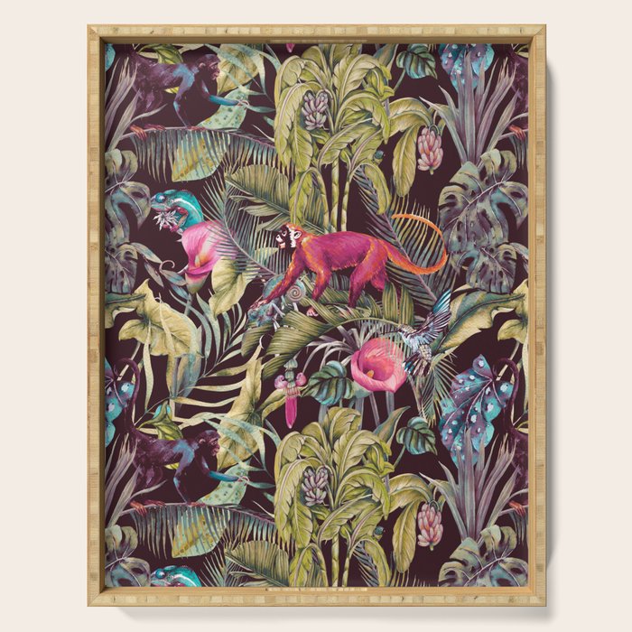 Fantasy in the nocturnal tropical jungle Serving Tray Gallery Image 1