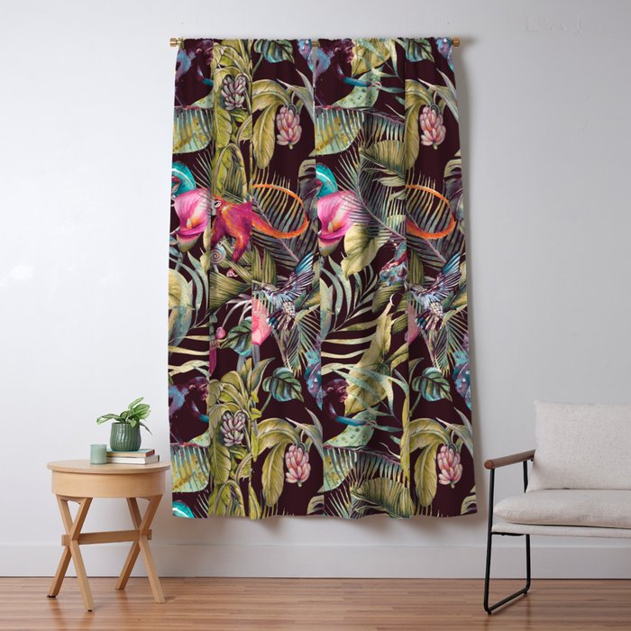 Fantasy in the nocturnal tropical jungle Window Curtain Gallery Image 1