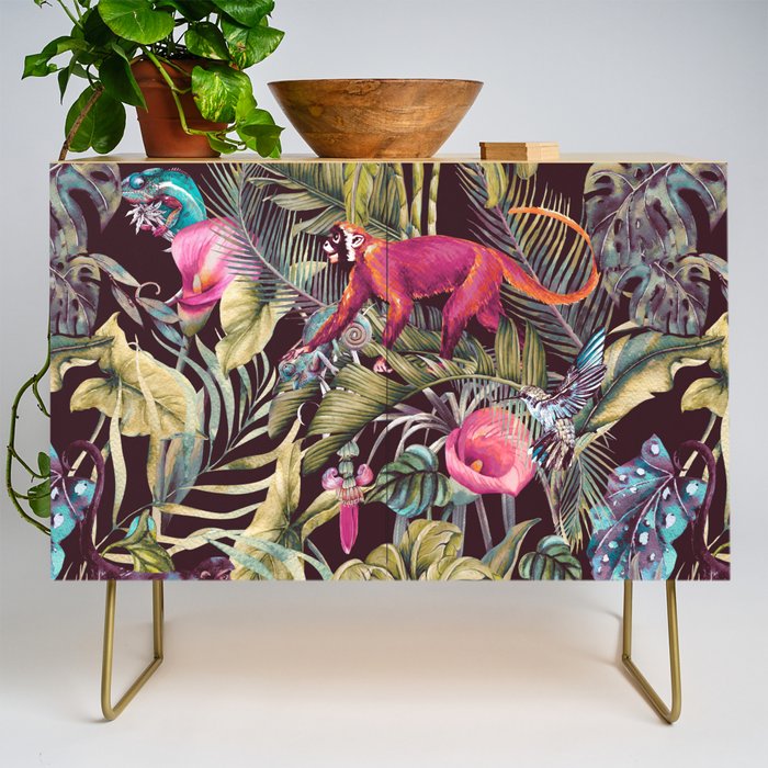 Fantasy in the nocturnal tropical jungle Credenza Gallery Image 1