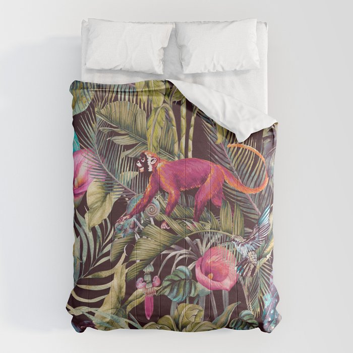 Fantasy in the nocturnal tropical jungle Comforter Gallery Image 6