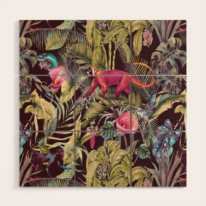 Fantasy in the nocturnal tropical jungle Wood Wall Art Gallery Image 1