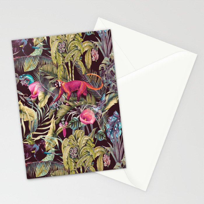 Fantasy in the nocturnal tropical jungle Stationery Card Gallery Image 2