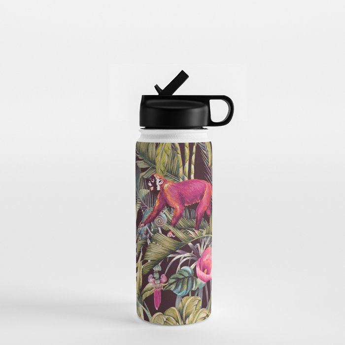 Fantasy in the nocturnal tropical jungle Water Bottle Gallery Image 1