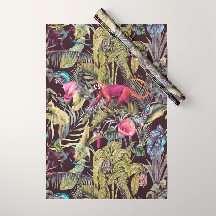 Fantasy in the nocturnal tropical jungle Wrapping Paper Gallery Image 1
