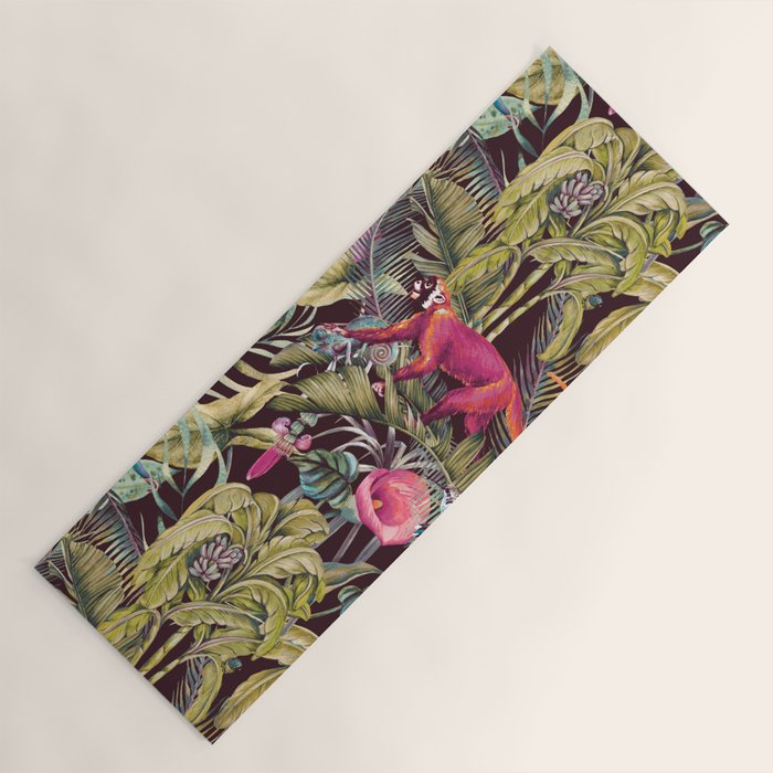 Fantasy in the nocturnal tropical jungle Yoga Mat Gallery Image 1