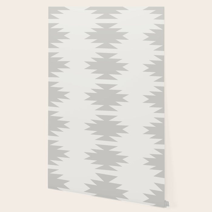 Geometric Southwestern Minimalism - White and Grey Wallpaper Gallery Image 2